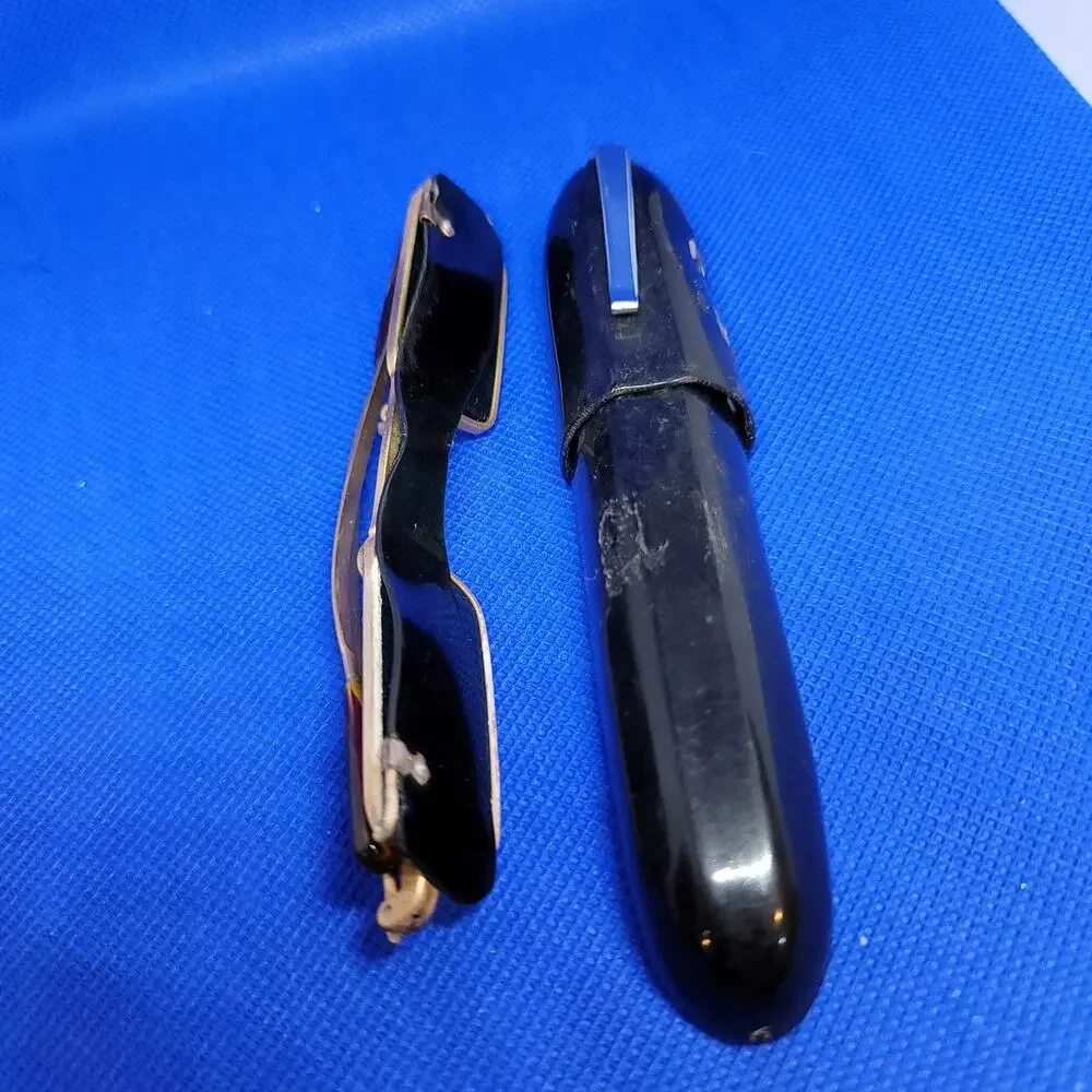 1960's KK Spectacle Co. Glasses Flip Top Sunglasses With Case Green Lenses Japan